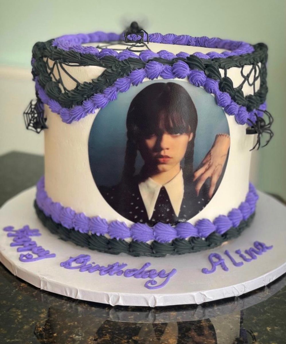 Purple and Black Spider Portrait Cake from Tarzana Bakery