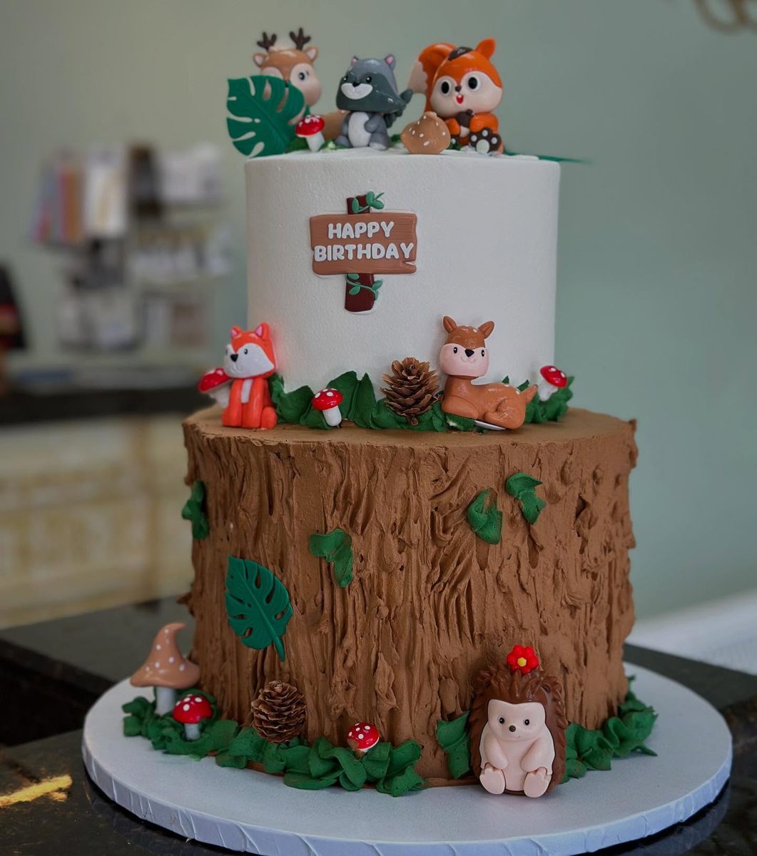 Woodland Animal Tree Trunk Birthday Cake from Tarzana Bakery